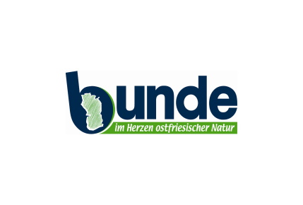 Grün, blauer Schriftzug